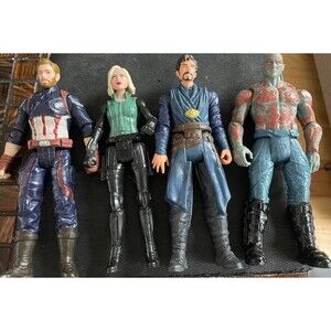 2017 Hasbro MARVEL lot of 4 Figures Black Widow Capt America Dr. Strange Drax